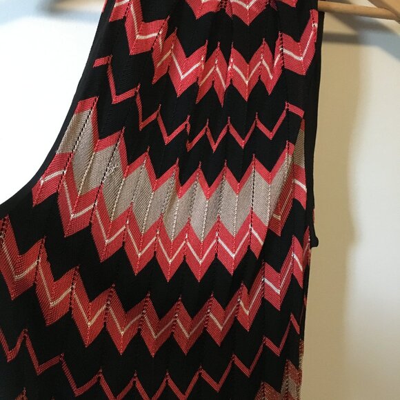 Hale Bob Zigzag Halter Neck Tassel Tie Up Pleated Flapper Dress - Picture 9 of 16